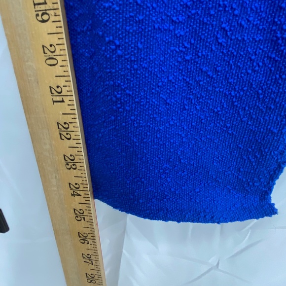 INC Womens Size 14 Cropped Leg Jumpsuit Cobalt Blue Boucle Silver Buttons Pocket - Picture 11 of 16